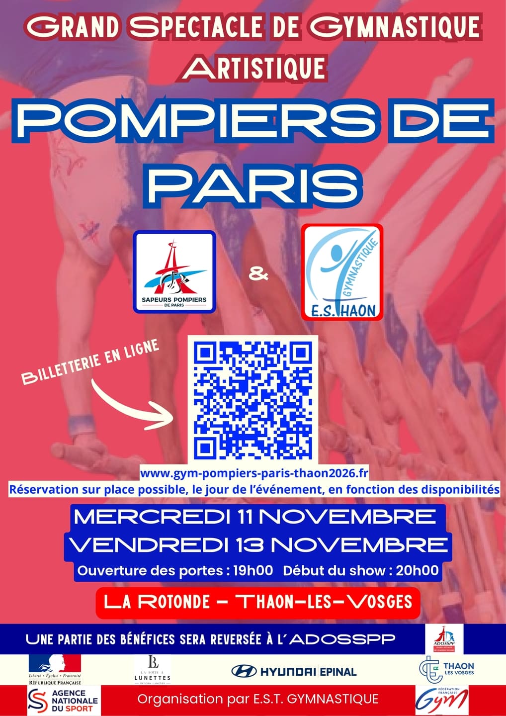 Spectacle de gymnastique artistique avec les Pompiers de Paris